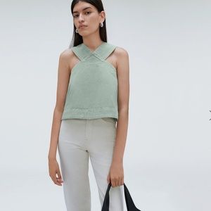 NWT Everyone Cross-Front Apron Sea Glass